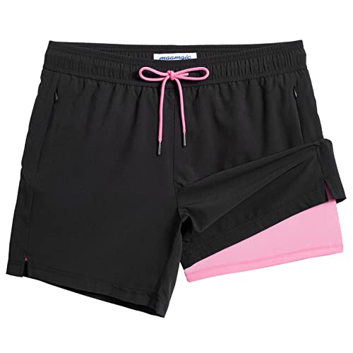 Maillot de bain hommes avec compression anti-irritation short de bain 2 en 1