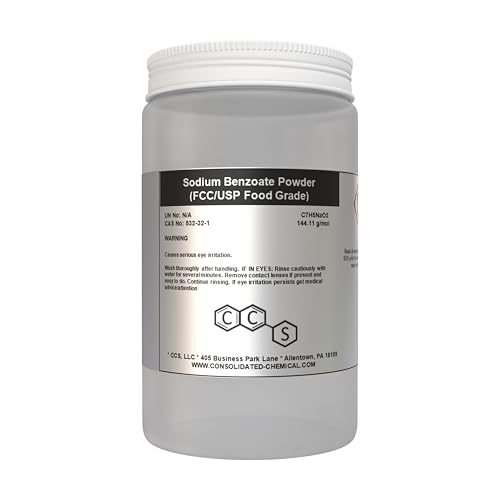 Sodium Benzoate Powder - Pure Food Grade Preservative | Ideal for Baking, Cosmetics, & Personal Care | (500 Grams)