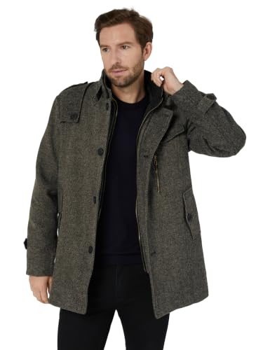 Image of Wantdo Men's Wool Blend Jacket Stand Collar Windproof Pea Coat