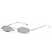 Gamt Vintage Oval Sunglasses for Women and Men Small Metal Frame Candy Colors Grey