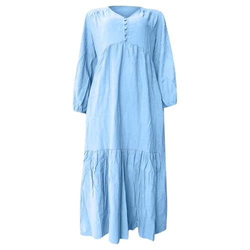 Robe longue en coton et lin fluide et légère pour masquer les complexes