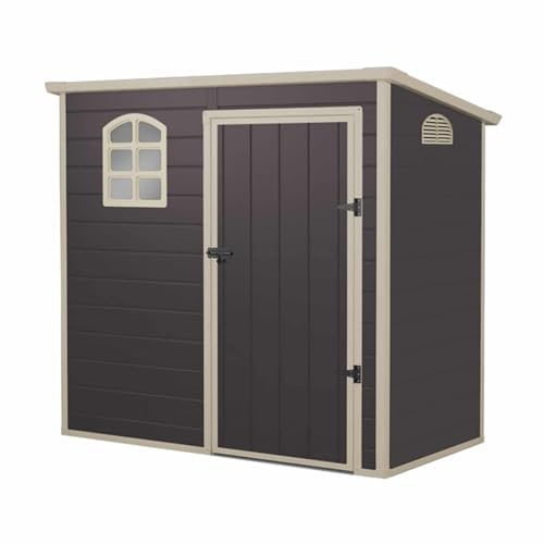 GARDIUN KSP38105 - Caseta de Resina Flat Roof - 2,12 m² 111x191x195 cm Gris Antracita