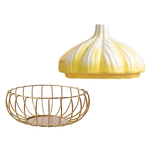 Unomor Household Garlic Keeper and Egg Basket Multi Function Kitchen Accessory with Elegant for Storing Garlic and Eggs Practical Countertop Organizer