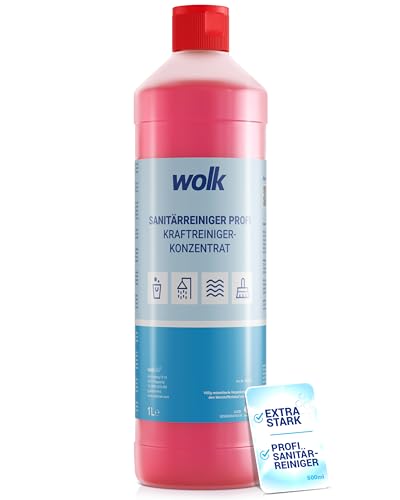 Sanitärreiniger Profi – Extra starker Badreiniger 1L | Entfernt Kalk, Urinstein, Rost, Seifenrückstände & Fett | Badezimmer Reiniger für Toilette, Dusche, Fliesen & Waschbecken Sanitärreiniger Profi – Extra starker Badreiniger 1L | Entfernt Kalk, Urinstein, Rost, Seifenrückstände & Fett | Badezimmer Reiniger für Toilette, Dusche, Fliesen & Waschbecken