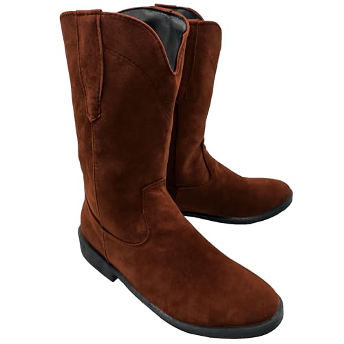 Cowboy Boots For Men with Round Toe Western Retro Boot Durable Fashion Pull On Slip Resistant Boots