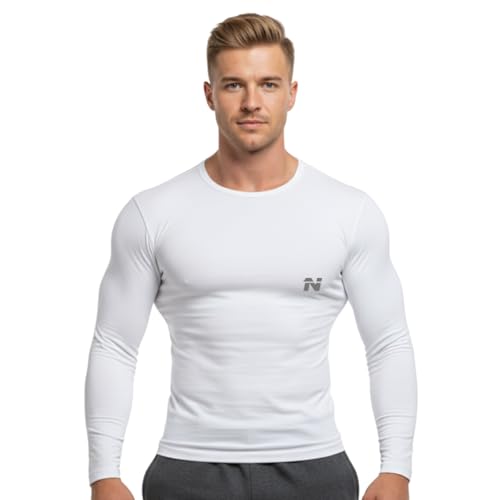 NINQ Mens Skinny Fit Gym T-Shirt – Dry Fit Gym Wear for Training, Running, Fitness Workouts, Sports, Athletic Performance, and Exercise Compression t Shirt for Men - Image 4
