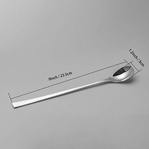 Imeea Iced Tea Spoons Long Handled 18/10 Stainless Steel Stirring Spoon 9-Inch Bar Spoon Cocktail Mixing Spoon, Set Of 6 #TOP4