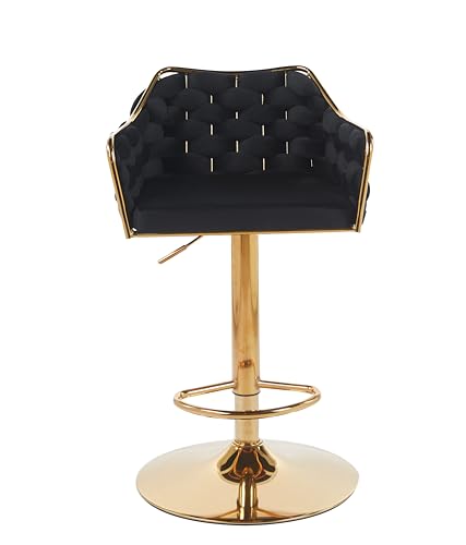 Image of Creative Adjustable Counter Bar Stool with Soft Cushion, Ergonomic Design & Stylish Footrest | Perfect for Home, Cafe & Bar (Pack of 1) (Black)