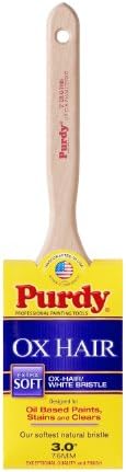 Purdy 144300030 Ox-Hair Series Ox-O-Thin Flat Trim Paint Brush, 3 inch , White