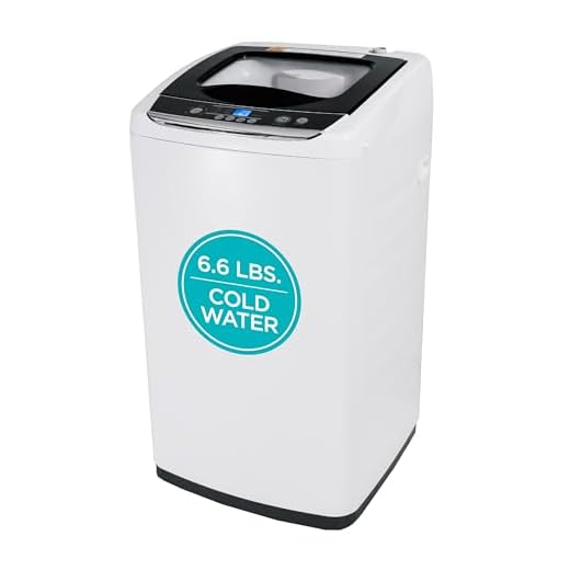 BLACK+DECKER Small Portable Washer, Washing Machine for Household Use, Portable Washer 0.9 Cu. Ft. with 5 Cycles, Transparent Lid & LED Display