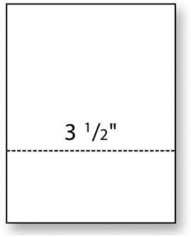 8-1/2'' x 11 Laser Cut Sheet, 24# White Stock, 1 Horizontal Perforation 3-1/2 from Bottom (Carton of 2500)