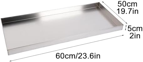 Stainless Steel Oil Drip Pan Tray - 80x60cm Floor Protection for Washers & Water Dispensers, Heavy Duty No Hole Design, Durable & Easy to Clean Drip Tray