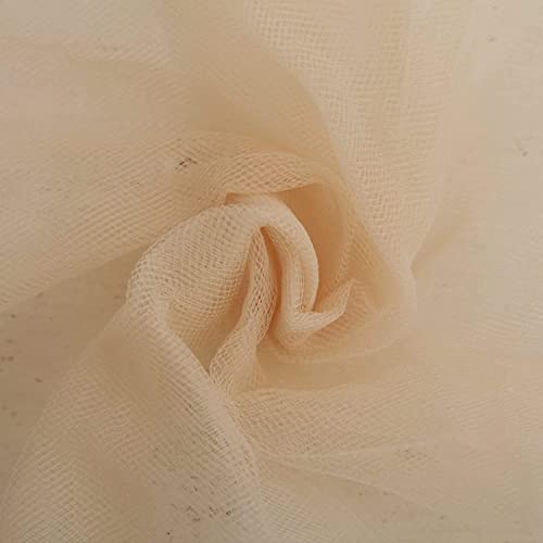 Image of Multi Purpose Solid Nylon Soft Net Combination Fabric - for Wedding, Parties, Costumes, and Decoration (32.8 x 4 Feet, Beige)