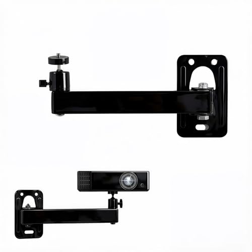 MxSplorion Beamer Halterung Wand Verstellbare Projektorhalterung 360 Drehbar Metall Projektor Ständer mit 1/4-Zoll-Schraubschnittstelle Beamer Halterung Decke für Heimkino Spielzimmer BüRo Schwarz