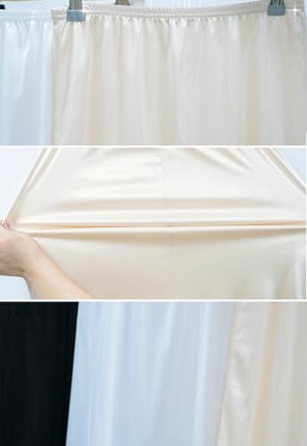 Ellames Women's 2 Pieces Half Slips for Under Dresses Satin Long Underskirt Half Slip Shirt Skirt Extender4