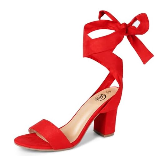 Trary Salto feminino rosa roxo nude vermelho preto com cadarço salto grosso para mulheres, sandálias de salto com tiras para mulheres, salto de plataforma alta, salto largo confortável de amarrar com