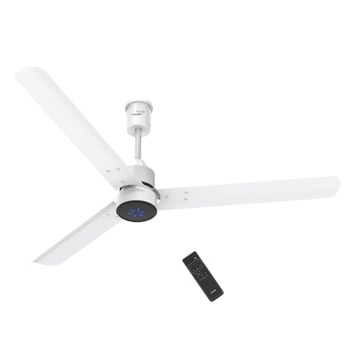 Image of V Guard Zenair Pro BLDC Ceiling Fan 1200 mm | BEE 5-Star Energy Saving | High-Speed BLDC Motor (370 RPM) | Remote Control with 6 Speeds | UI LED speed indicator | 2-Year Warranty | White