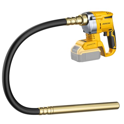 Handheld Concrete Vibrating Tool Compatible with Dewalt 20V Battery (No Battery) 600W Cordless Electric Concrete Vibrator with 3.8ft Shaft & Lock Switch Portable Vibrator for Removing Air Bubble