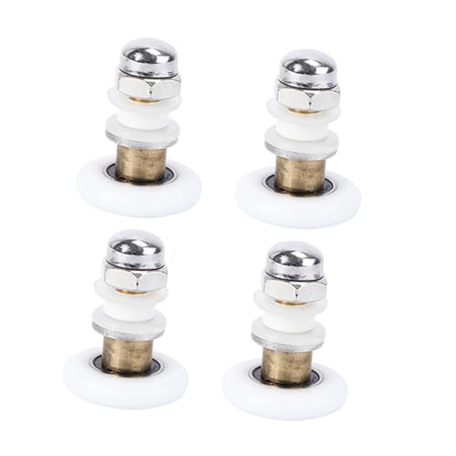 ASAKKURA 4個 シャワードア引き戸用交換ローラー 耐荷重高く静音設計 滑らかな開閉と安定走行 浴室ガラス引き戸用プーリー部品