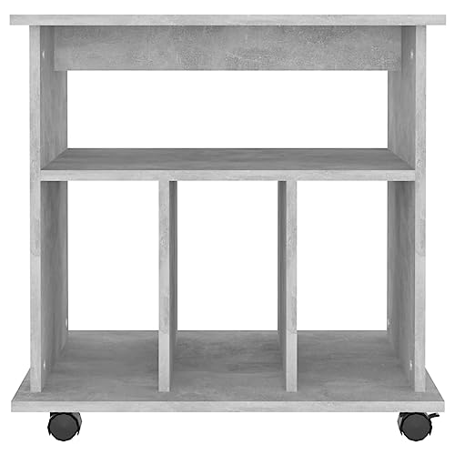 Mueble para impresora gris hormigón que soluciona la falta de espacio en oficinas pequeñas 6