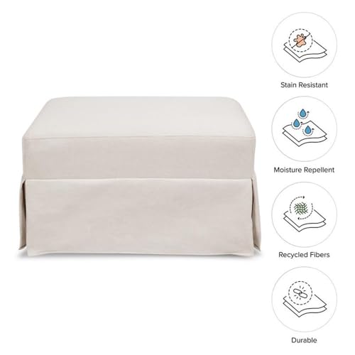 Image of Namesake Gliding Ottoman in Performance Cream Eco-Weave, Water Repellent & Stain Resistant, Greenguard Gold & CertiPUR-US Certified