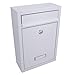 White Modern Style Letter Post Mail Box Metal Wall Door Gate House Lockable