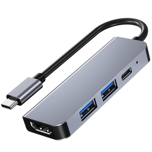 USB-C 変換アダプタ 4-in-1「4K HDMI映像出力＋PD 100W 急速充電＋USB3.0高速データ転送」HDMI Type C ハブ 在宅勤務 設定不要 タイプc 変換 アダプタ MacBook Pro/Air、iPad Pro、Switch、iMac、XPS、Surface Goなど対応