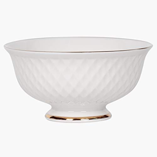 Image of Home Centre Divine Ceramic Cereal Katori - 1 Piece, White, Standard (DIVINE-10)