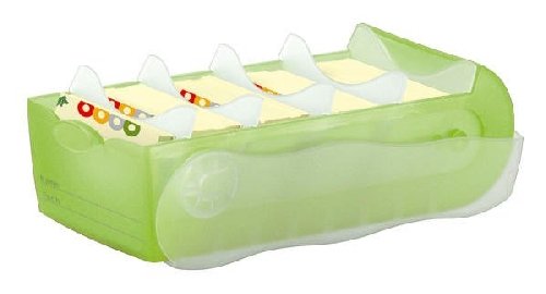 Lernkartei Croco A8 quer mit 5 Stützen und 100 Karten grün/transluzent klar Packung mit 5 Stück