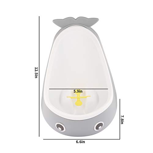 Whale Potty Training Urinal For Boys Urinal Pee Trainer，Toddler Toilet With Aiming Target - Gray #TOP1