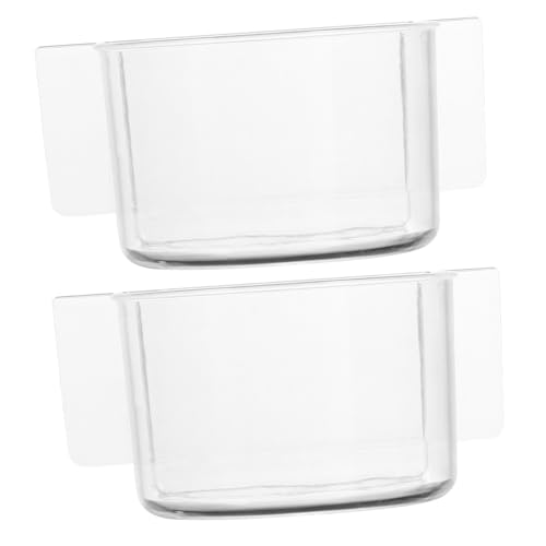 Phantasmia 2個セット フィーダー用厚手エサ容器 ? 大容量設計で小鳥やオウムの餌やりに便利、丈夫なプラスチック製鳥かごアクセサリー