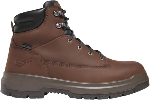 Danner Ground Control 6 Work Boots for Mens - Full Grain Leather Waterproof Plain Toe Durable Traction Brown - 10.5 Wide