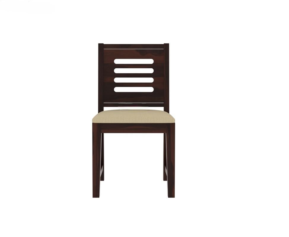 Image of Varsha Furniture Solid Sheesham Wood Dining Chair for Dining Room Set of 2 | Wooden Study Chairs | Multipurpose Chair (Walnut Finish)