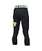 Under Armour Boys' HeatGear Armour Logo ¾ Leggings, Black /Fuel Green, Youth Medium