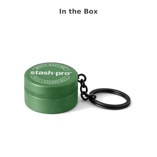 Image of Stash-Pro Mini Metal Grinder with Keychain (Green) | Pocket Size Spice & Dry Herb Crusher | 2-Piece Twist Design | 3cm Dia, 1.4cm Height