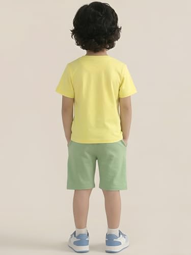 Image of POLKA TOTS 100% Pure Cotton T-Shirt and Shorts Combo For Boys | Summer Dress & Beach Wear for Boys and Toddlers | Breathable Premium Fabric Co-Ord Set Kids | Relaxed Fit Casual Summer Outfit for Kids