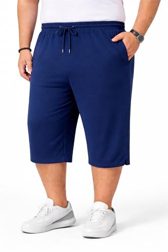 Image of Men's Plus Size Capri Pants | 3 /4 Cotton Shorts for Men | Comfortable Loose Fit | Big Size | Casual Summer Wear
