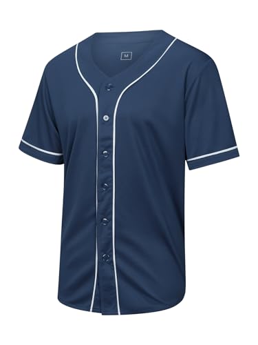 Camiseta de béisbol lisa de manga corta con botones, estilo hip hop, talle S a 3XL miniatura 1