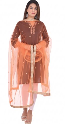 Image of YOUTHQUAKE Women's Embroidered Net Dupatta