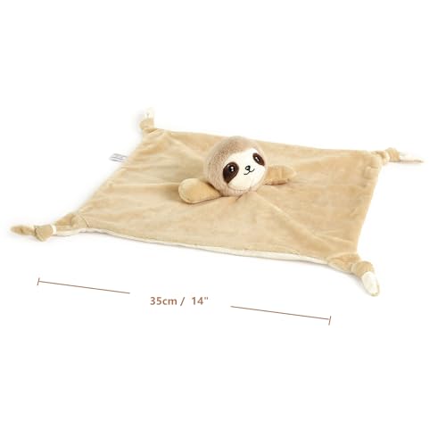 Image of CREVENT Cozy Plush Baby Security Blanket, Loveys for Baby Girls and Boys, Birthday (Giraffe + Sloth)