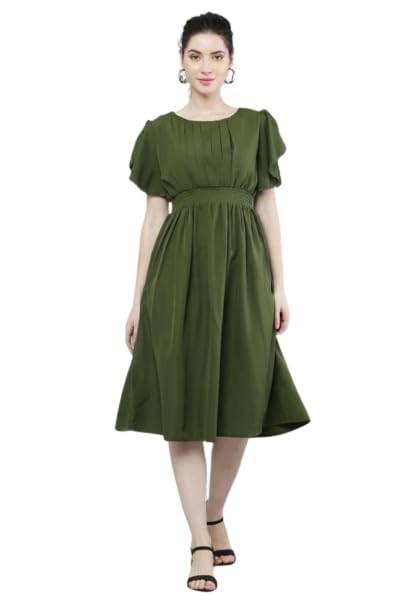 Drisha Collection Dresses for Women | A-Line Knee-Length Dress | Midi Western Dress for Women| Short Dress