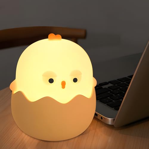 Image of Egg Shell Chicken Night Light Creative Light Cute Bedroom Decor with 7 Shades of Dazzle with Adjustable Brightness Getting up at Night Feeding Bedside Lamp Presents