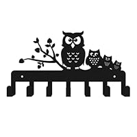 Artibetter Wall Mounted Owl Coat Rack with Strong Hooks for Bathroom Bedroom Kitchen Entryway Sturdy Iron Hanging Coat Rack for Keys Clothes Hats Decorative Pendants Creative Home Decor with