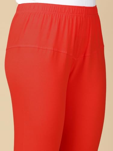 Image of Lux Cozi PYNK Solid Premium Cotton Lycra Churidar Leggings for Women | Regular Fit Elastic Waist Full Length Women Leggings | Free Size