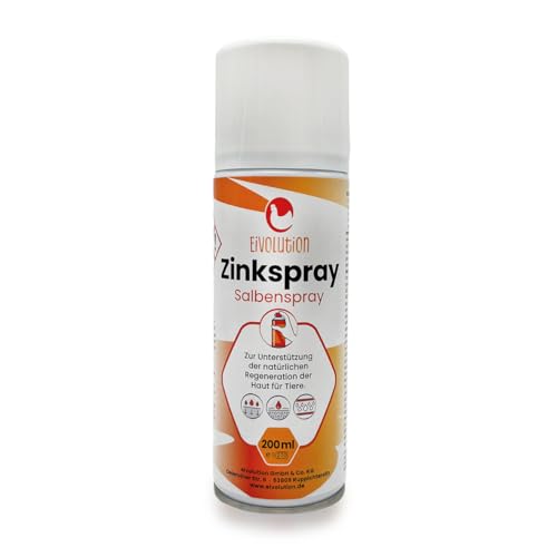 eivolution Zinkspray für Hühner und andere Tiere 200 ml wohltuendes Salbenspray zur Hautpflege und Regeneration