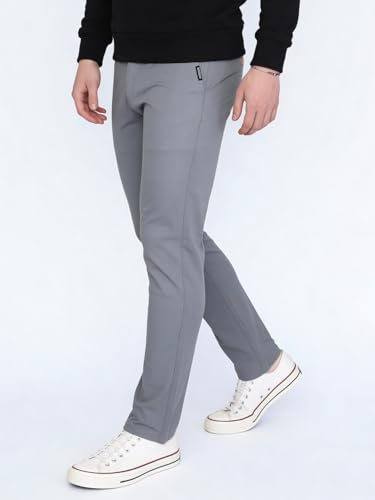 Image of Urbano Fashion Men's Straight Fit Mid Rise Cotton Casual Chinos Trousers Stretch