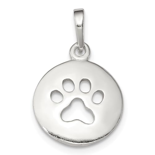 925 Sterling Silver Paw Print Pet Necklace Charm Pendant Only