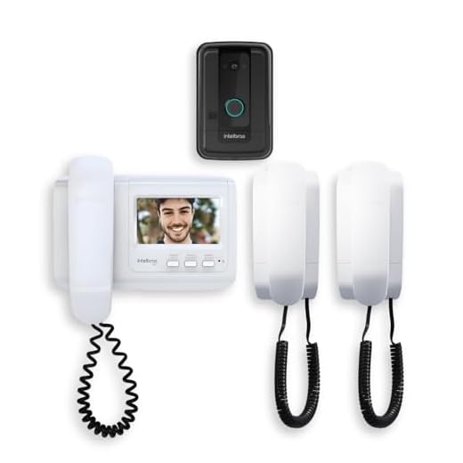 Kit Videoporteiro Residencial IVR 4 Com 2 Extensões De Áudio Para Atendimento Interno Em Diversos Ambientes