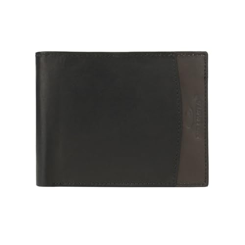 No Limits Cartera de Hombre de Piel Genuina, Bifold Elegante, Diseño Bicolor Delgado, Con Caja, Clásico, Clásico