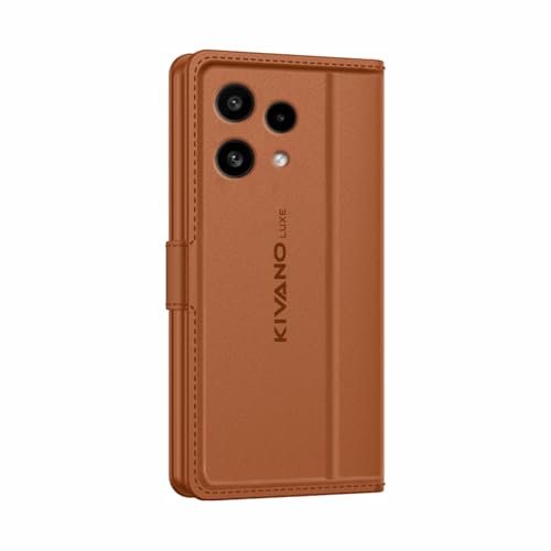 Image of KIVANO LUXE Compatible for Nothing Phone 3(a) Lite 5G Artisanal Leather Wallet Case with Card Holder for Men Women, Magnetic Flip Folio Cover with Stand RFID Blocking Cell
